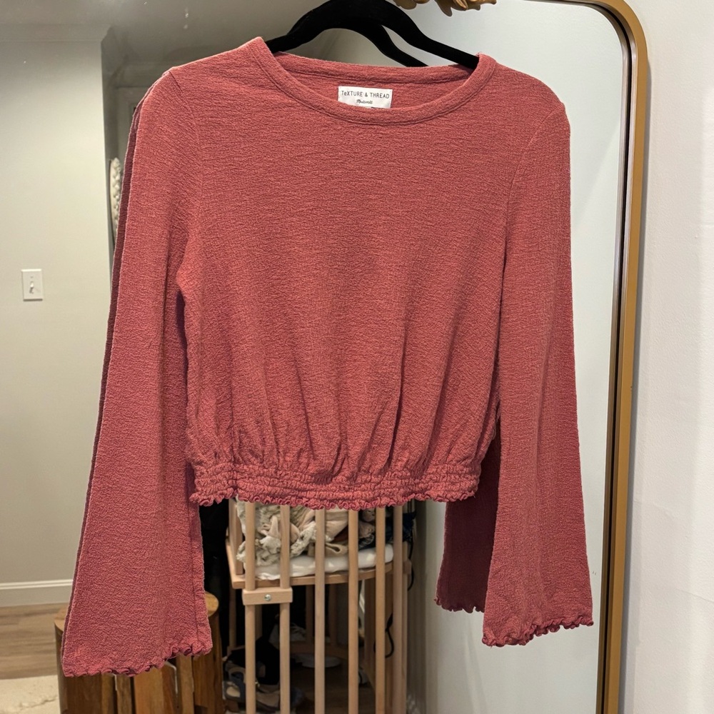 Madewell Mauve/Dusty Rose Long Sleeve Top | XS